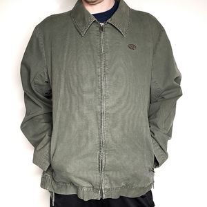 Oscar De La Renta Vintage Men Faded Green Zip Plaid Lined Pocket XL Jacket